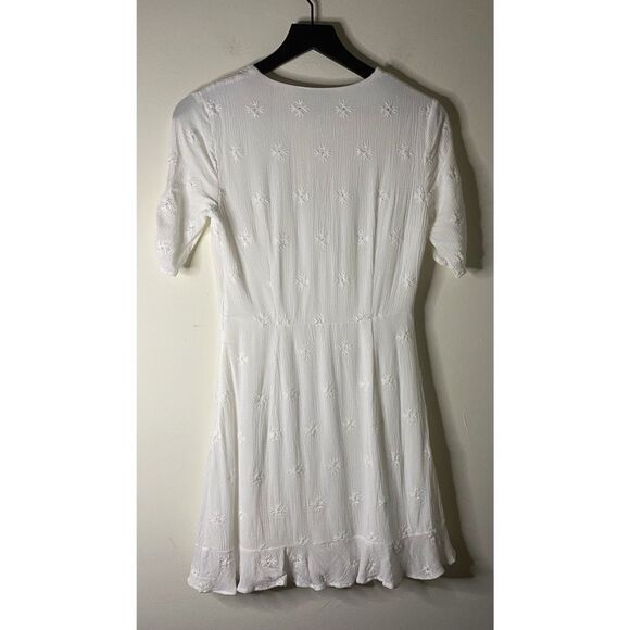 1. State White Pointelle Surplice Neckline Dress Size 4 - Picture 2 of 7
